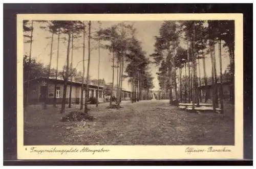[Propagandapostkarte] DT-Reich (021617) Postkarte Truppenübungsplatz Altengrabow, Offiziers- Baracken, gelaufen Marke entfernt. 