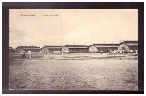 [Propagandapostkarte] DT-Reich (021620) Propaganda WK I Verden (Aller) Reserve- Lazarett, gelaufen Feldpost 28.6.1916. 