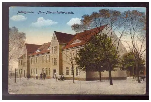 [Propagandapostkarte] DT-Reich (021622) Propaganda Altengrabow, Neue Manschaftsbaracke, ungebraucht. 