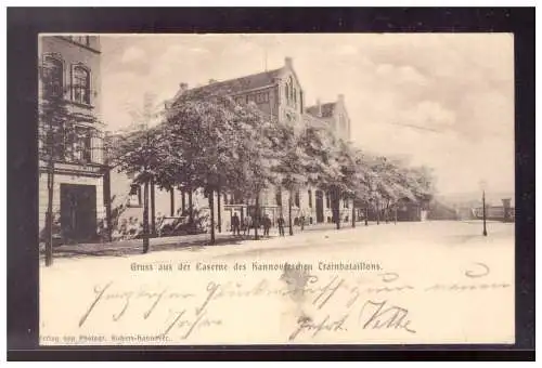 [Propagandapostkarte] DT-Reich (021639) Propaganda Gruss aus der Kasserne des hannoverischen Crainbataillons, gelaufen 01.01.1901. 