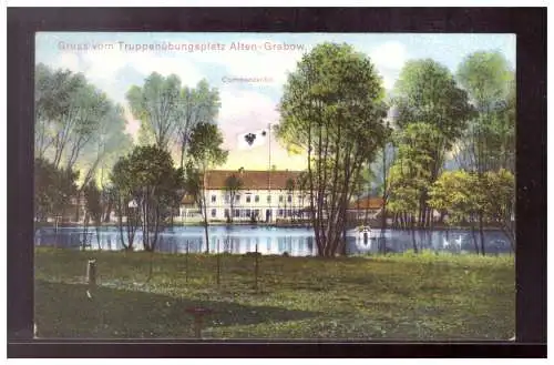 [Propagandapostkarte] DT-Reich (021681) Propaganda Postkarte, Gruß vom Truppenübungsplatz Alten Grabow, Commandatur, ungebraucht. 