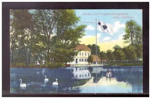 [Propagandapostkarte] DT-Reich (021682) Propaganda Postkarte, Gruß vom Truppenübungsplatz Alten Grabow, Commandatur, ungebraucht. 
