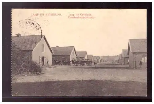 [Propagandapostkarte] DT-Reich (021715) Propaganda AK, Truppenübungsplatz Camp de Beverloo- Comp de Cavalerie, gelaufen 23.12.1915. 