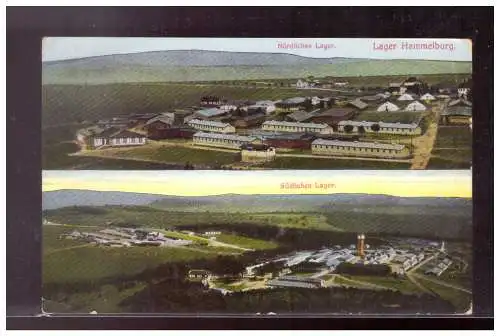 [Propagandapostkarte] DT-Reich (021722) Propaganda AK, Mehrfelderkarte Lager Hammelburg, gelaufen 9.11.1915. 
