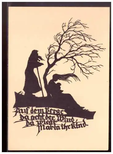 [Werbepostkarte] DT-Reich (021728) Scherenschnittkartte , Spruchkarte NR 16, Ernest A. Poturzek, ungebraucht. 