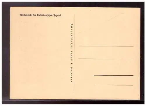 [Propagandapostkarte] DT-Reich (021737) Propagandakarte HJ, Werbekarte Volksdeutsche Jugend, Der Führer hat gerufen, ungebraucht. 