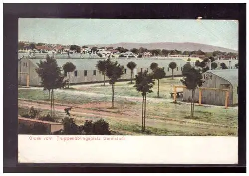 [Propagandapostkarte] DT-Reich (021765) Propaganda Ak, Gruss vom Truppenübungsplatz Darmstadt, ,gelaufen 30.7.1908, Marke entfernt!!. 
