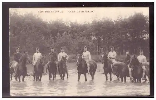 [Propagandapostkarte] DT-Reich (021783) Propaganda Ak, Camp de Beverloo, Bain des Chevaux, gelaufen 31.8.1915. 