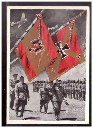 [Propagandapostkarte] DT- Reich (021815) Propagandakarte Heimkehr der Legion Condor ungebraucht mit Heimkehrstempel. 