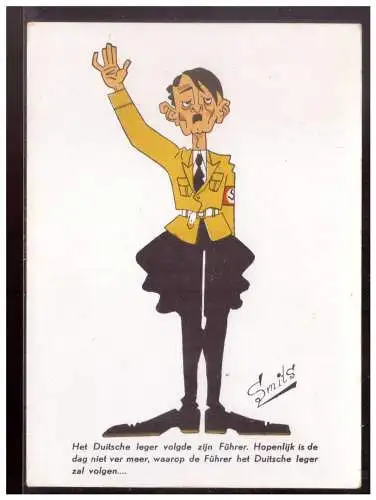 [Propagandapostkarte] DT- Reich (021818) antideutsche Propagandakarte Niederland, Adolf Hitler, ungebraucht. 