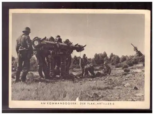 [Propagandapostkarte] Dt- Reich (021865) Propagandakarte, Am Kommandowagen der Flak- Artillerie, gelaufen Reutlingen1939, Karte hat Mängel!!. 