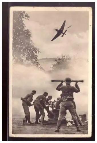 [Propagandapostkarte] Dt- Reich (021874) Propagandakarte, Unsere Luftwaffe, Flakstellung, gelaufen Feldpost Luftgaupostamt München,2. 