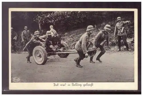 [Propagandapostkarte] Dt- Reich (021916) Propagandakarte, Unsere Heer, Pak wird in Stellung gebracht, ungebraucht. 