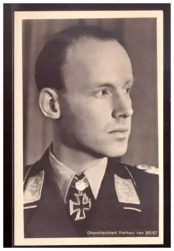 [Propagandapostkarte] Dt- Reich (021931) Propagandakarte, Ritterkreuzkarte, Foto Hoffmann, Oberstleutnant Freiherr von Beust, ungebraucht. 