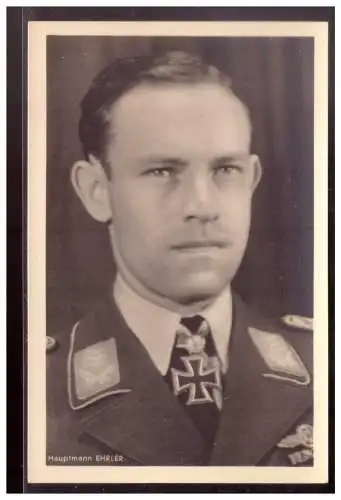 [Propagandapostkarte] Dt- Reich (021933) Propagandakarte, Ritterkreuzkarte, Foto Hoffmann, Hauptmann Ehrler, ungebraucht. 