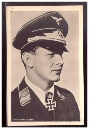 [Propagandapostkarte] Dt- Reich (021934) Propagandakarte, Ritterkreuzkarte, Foto Hoffmann, Oberleutnant Priller, ungebraucht. 