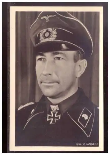 [Propagandapostkarte] Dt- Reich (021935) Propagandakarte, Ritterkreuzkarte, Foto Hoffmann, Oberst Langkeit, ungebraucht. 