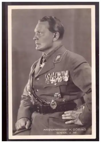 [Propagandapostkarte] Dt- Reich (021937) Propagandakarte, Foto Hoffmann, Ministerpräsident H.Göring, General d. INF., ungebraucht. 