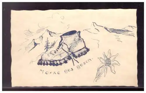 [Propagandapostkarte] Dt- Reich (021946) Propagandakarte, Gebirgsjäger klein, Handgemalt, beschrieben. 