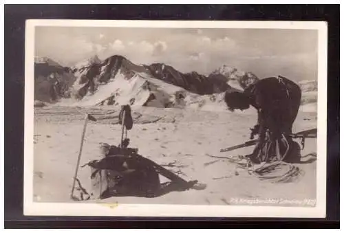 [Propagandapostkarte] Dt- Reich (021951) Propaganda AK, Anseilen beim Überschreiten eines Gletscherbruchs, Kriegsberichter, ungebraucht. 