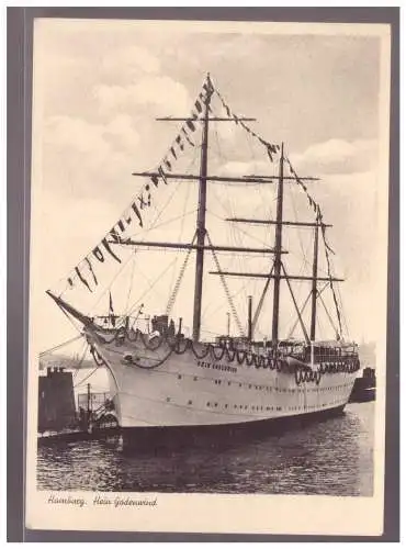 [Propagandapostkarte] Dt- Reich (022037) Postkarte Hamburg Hein Godenwind erste schwimmende Jugendherberge in Hamburg, ungebraucht. 
