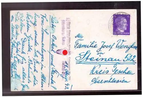 [Propagandapostkarte] Dt- Reich (022055) Postkarte Schloss Rosenberg, mit Lagerstempel HJ Gau Wien Sommerlanger, Altenburg, gelaufen 12.8.1943. 