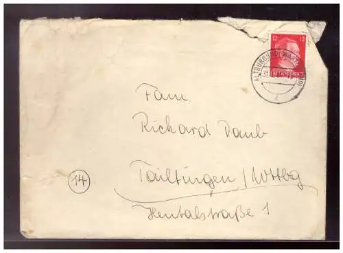 [Propagandapostkarte] Dt- Reich (022058) Brief Absender HJ Lagerstempel Altburgund Wartheland, gelaufen Altburgund 31.1.1944 unsanft geöffnet. 