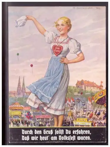 [Propagandapostkarte] Dt- Reich (022199) AK Volksfest Nürnberg 1937, Stadt der Reichsparteitage, Durch den Gruß sollst du erfahren, ungebrauch. 