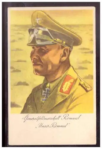 [Propagandapostkarte] Dt- Reich (022201) Propaganda AK Generalfeldmarschall Rommel, Unser Rommel, ungebraucht. 