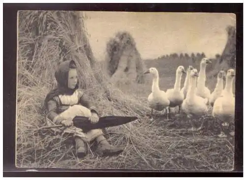 [Propagandapostkarte] Dt- Reich (022214) AK Mädchen mit Gänsen, Zentralverlag der NSDAP, Neues Volk, 1940, ungebraucht. 