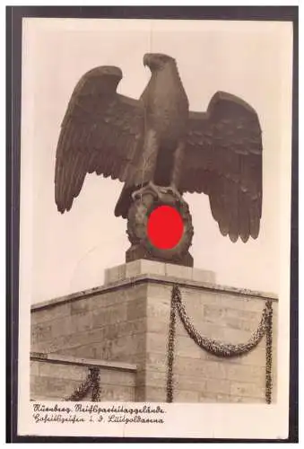 [Propagandapostkarte] Dt- Reich (022310) Propagandakarte, Nürnberg Reichsparteitaggelände, mit Hoheitsadler, blanco mit SST. 