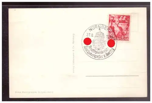 [Propagandapostkarte] Dt- Reich (022310) Propagandakarte, Nürnberg Reichsparteitaggelände, mit Hoheitsadler, blanco mit SST. 