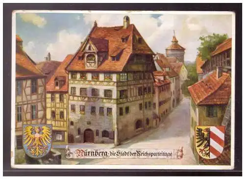 [Propagandapostkarte] Dt- Reich (022311) Propagandakarte, Nürnberg die Stadt der Reichsparteitage, Albrecht Dürer Haus, ungebraucht. 