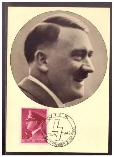 [Propagandapostkarte] Dt- Reich (022314) Propagandakarte, Männer der Zeit der Führer, als Maximumkarte mit SST Berlin 20.4.1942. 