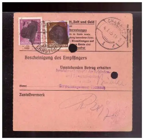 All. Bes. Sowj. Zone  Rundstempel (Datum und/oder Ort klar)