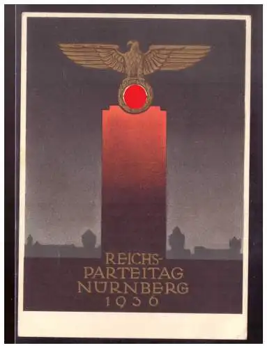 [Propagandapostkarte] Dt- Reich (022487) Propagandakarte Reichsparteitag Nürnberg 1936, gelau. 