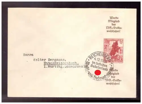 Sud. Reichenberg-M.  Rundstempel (Datum und/oder Ort klar)