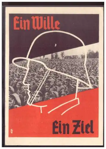 [Propagandapostkarte] Dt- Reich (022617) Propagandakarte Stahlhelmbund, Ein Wille, Ein Ziel, ungebraucht Anmeldekarte. 