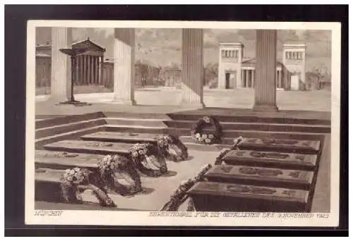 [Propagandapostkarte] Dt- Reich (022656)Propagandakarte  München, Ehrentempel für die Gefallenen des 9 November 1923, gelaufen München mit SST. 