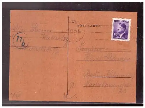 [Propagandapostkarte] BM (022693) Postkarte Theresienstadt Dank für die Zusendung eines Paketes an das Mütterheim, gel. 16.6.1944. 