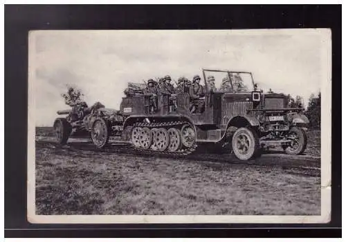 [Propagandapostkarte] Dt- Reich (022704) Propaganda Postkarte Unsere Wehrmacht, motorisiertes Geschütz, gelaufen. 