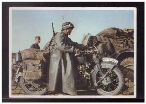 [Propagandapostkarte] Dt- Reich (022705) Propaganda PostkartePanzer machen Weltgeschichte, Kradschützen, ungebraucht. 