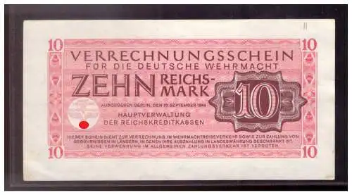 Dt-Reich (022708) 10 Reichsmark Verrechnungsschein für die Deutsche Wehrmacht