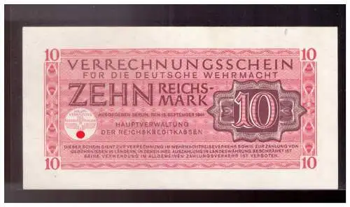 Dt-Reich (022709) 10 Reichsmark Verrechnungsschein für die Deutsche Wehrmacht