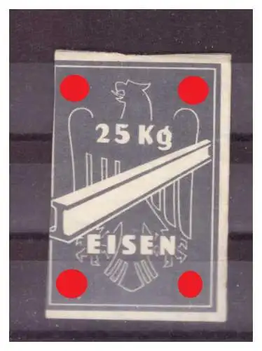 [Propagandapostkarte] Dt-Reich (022713) Vignette 25 KG Eisen HKZ mit Adler, grau. 