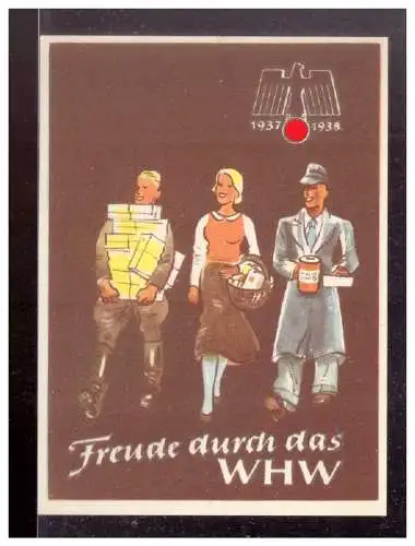Dt- Reich (022724) Propaganda WHW Türblatt, Freude durch das WHW 1937/ 1938		