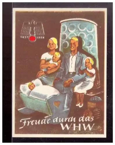 Dt- Reich (022725) Propaganda WHW Türblatt, Freude durch das WHW 1937/ 1938