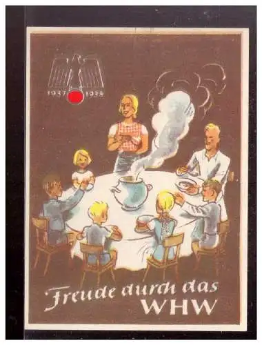 Dt- Reich (022726) Propaganda WHW Türblatt, Freude durch das WHW 1937/ 1938