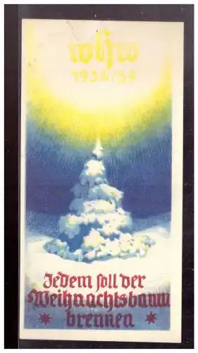 Dt- Reich (022732) Propaganda WHW Türblatt, Jedem soll der Weihnachtsbaum brennen, 1936/ 1937