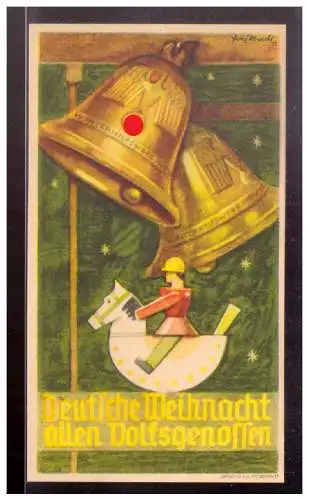 Dt- Reich (022734) Propaganda WHW Türblatt, Deutsche Weihnacht allen Volksgenosse, 1935/ 1936